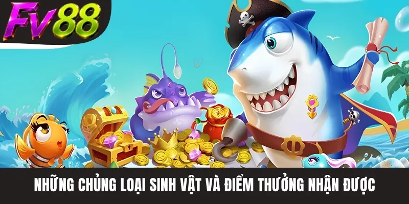 Những chủng loại sinh vật và điểm thưởng nhận được